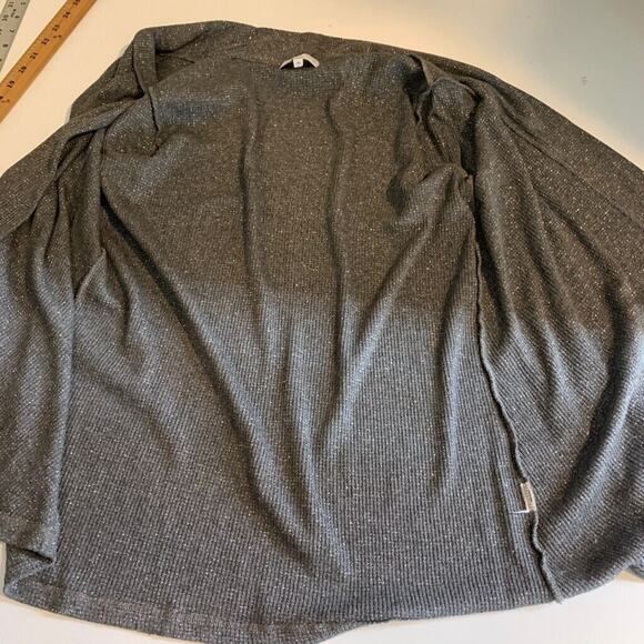Michael Stars Cardigan Womens XS Extra Small Gray Silver Metallic Open Front - Picture 7 of 12